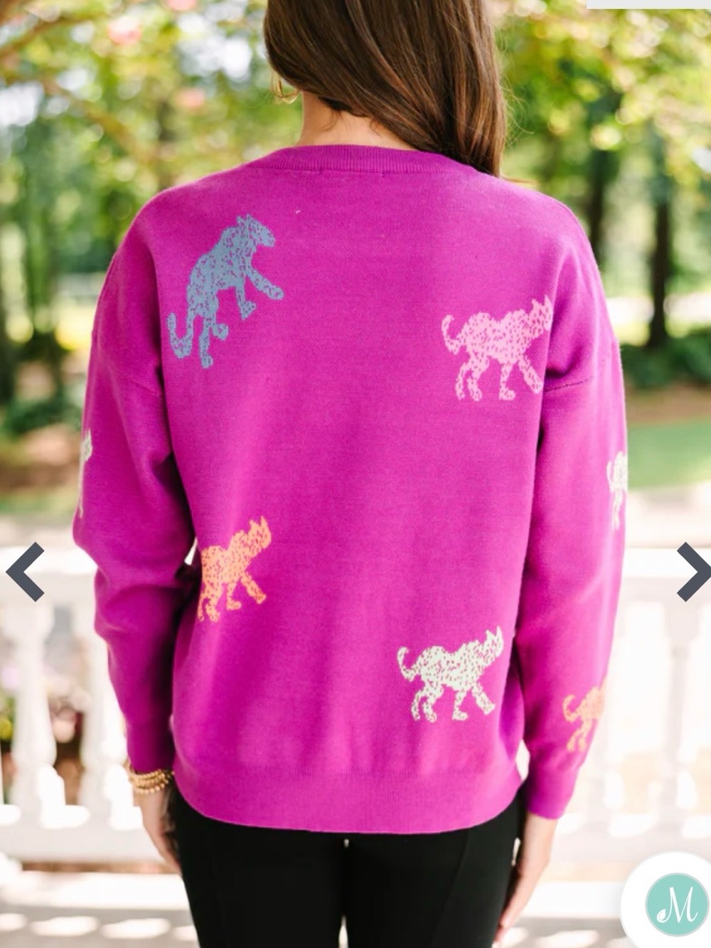 Entro NWT Multi-Color Cheetah Intarsia Knit Sweater Sizes Sm, Med and Lg - Picture 3 of 7